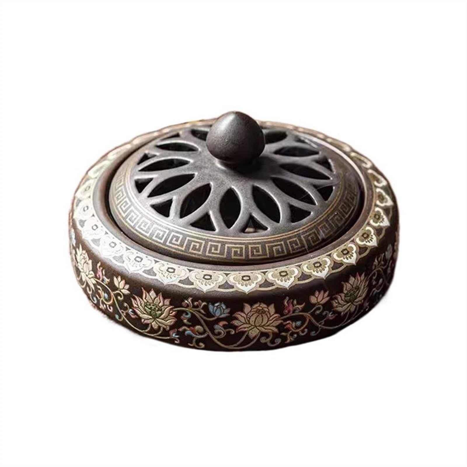 Incense Holder Base Hand-painted Enamel Ceramic Incense Burner Zen Coffee Table Decorative