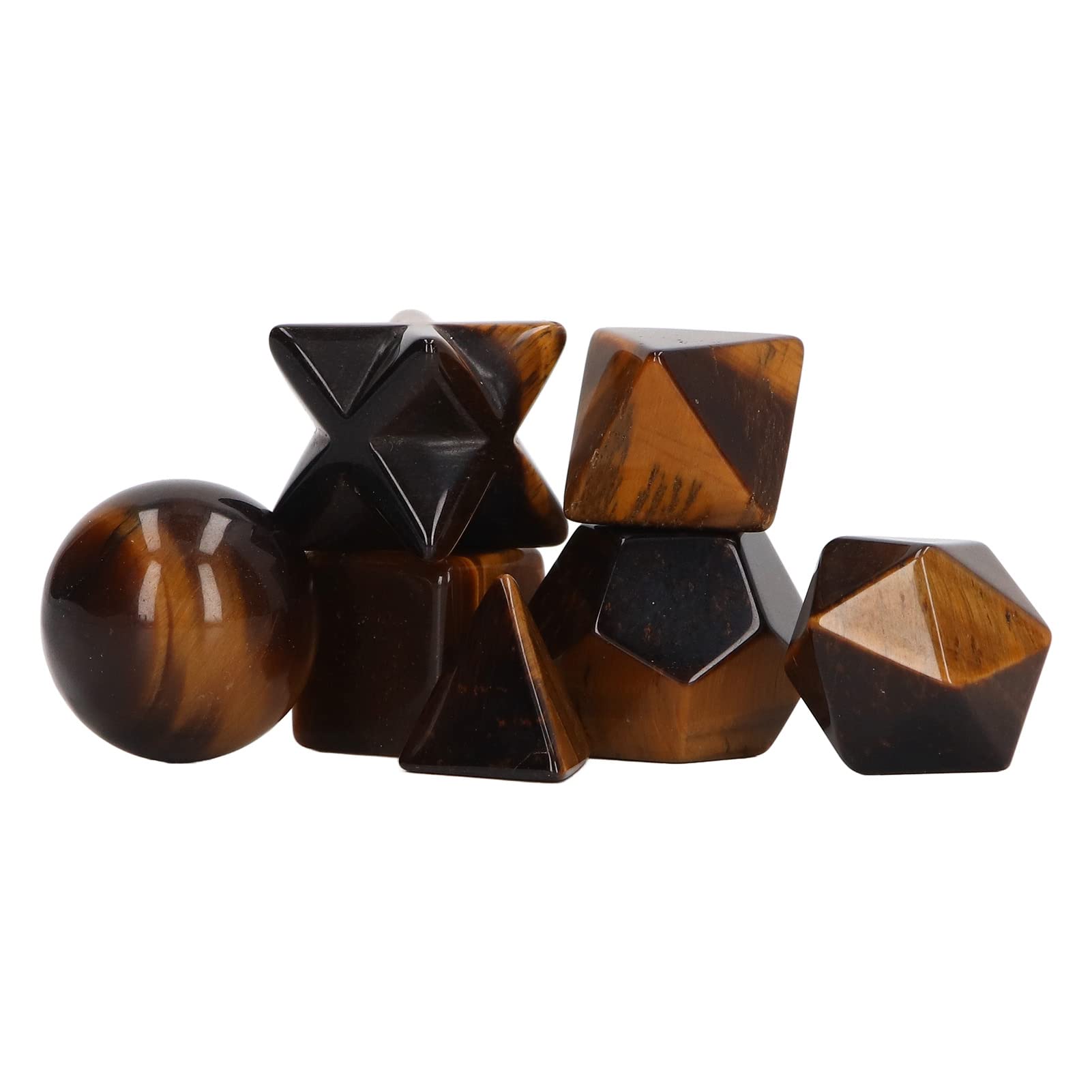 Tyenaza Juego De 7 Cristales De Chakra, Exquisitas Piedras De Cristal Geométricas, Kit De Cristales Curativos De Chakras para Meditación, Decoración del Hogar(A)