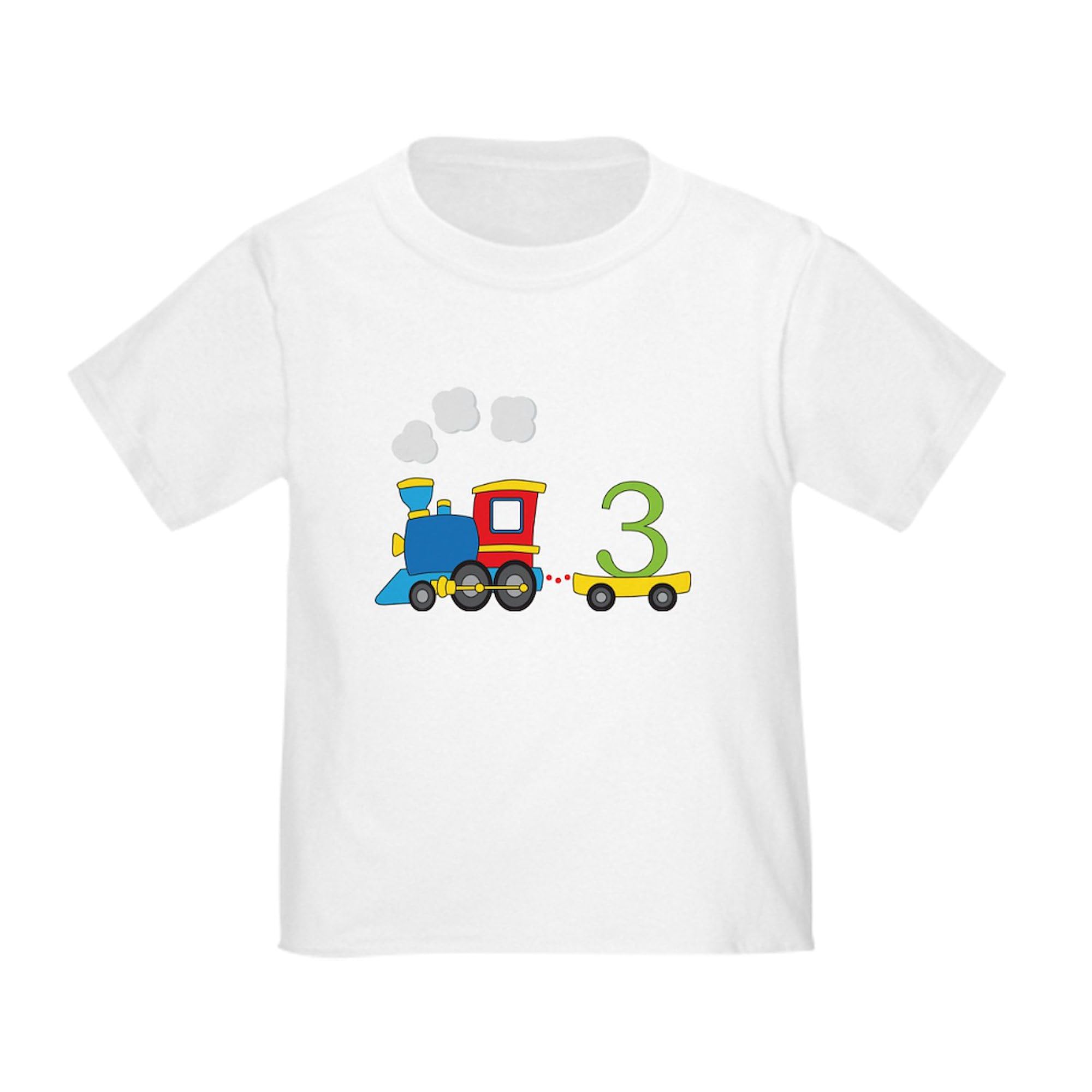 CafePress 3Rd Birthday Train T Shirt Toddler Graphic Tee, 100% Cotton White