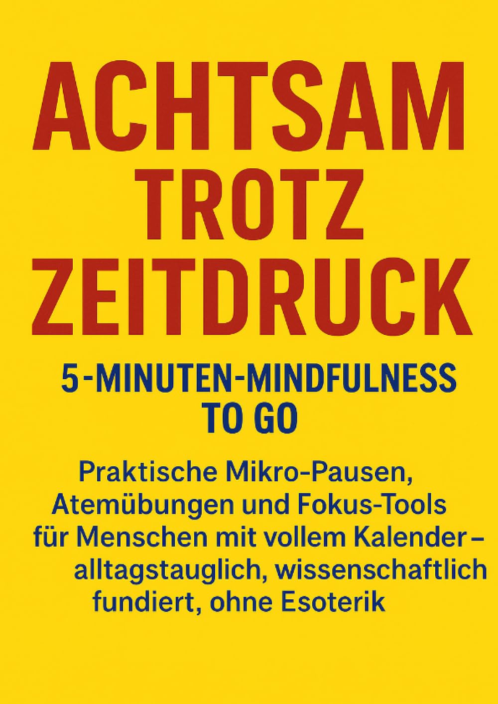 Achtsam trotz Zeitdruck: 5-Minuten-Mindfulness to go: Praktische Mikro-Pausen, Atemübungen und Fokus-Tools für Menschen mit vollem Kalender – alltagstauglich, wissenschaftlich fundiert, ohne Esoterik