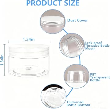4 Pack 1 Oz (30ml) travel containers for creams Leak Proof with Labels