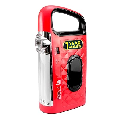 IBELL EL8428SL 2-in-1 Emergency Light, Rechargeable with Flashlight/Torch, 15W LED Hand Lamp, 3 Light Modes (Red)
