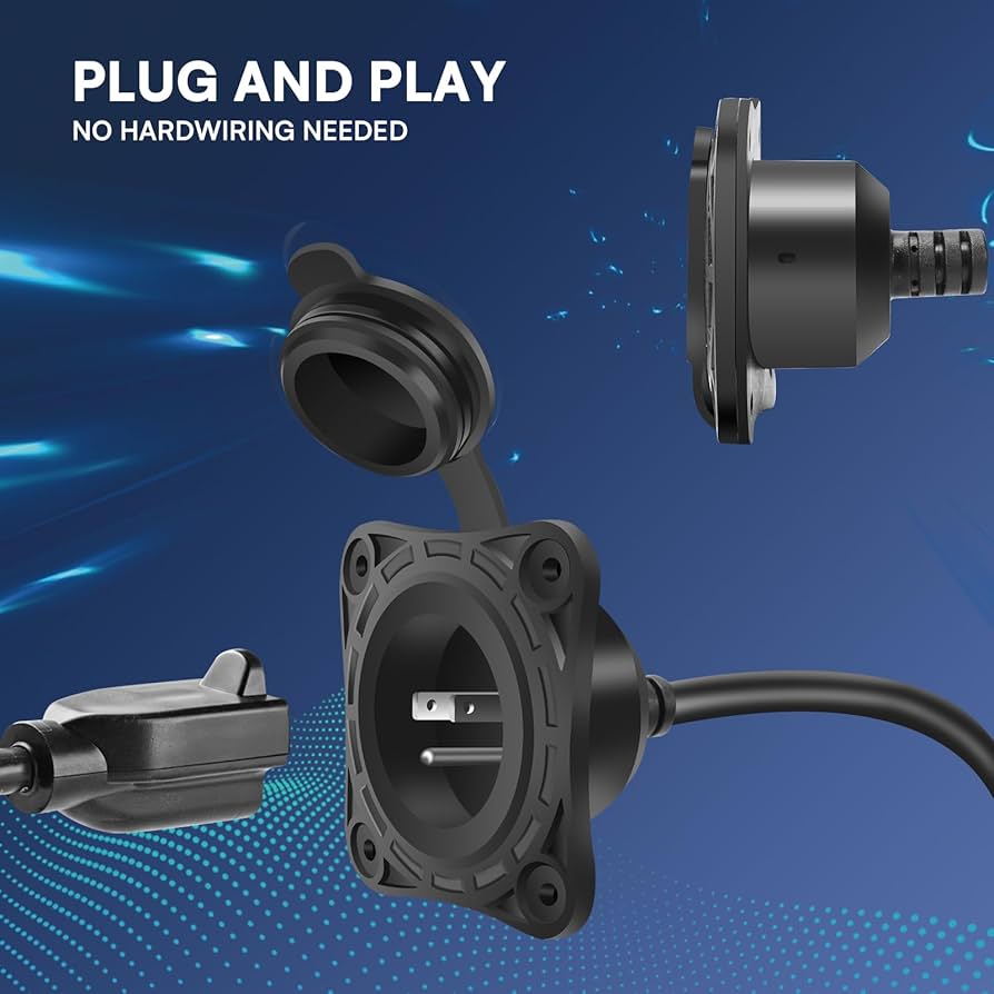 ロッド ufm PLUGGING SPECIAL SHORE TYPE FMATOZ 1 Pack 15 Amp RV Shore Power Inlet Socket,125V AC