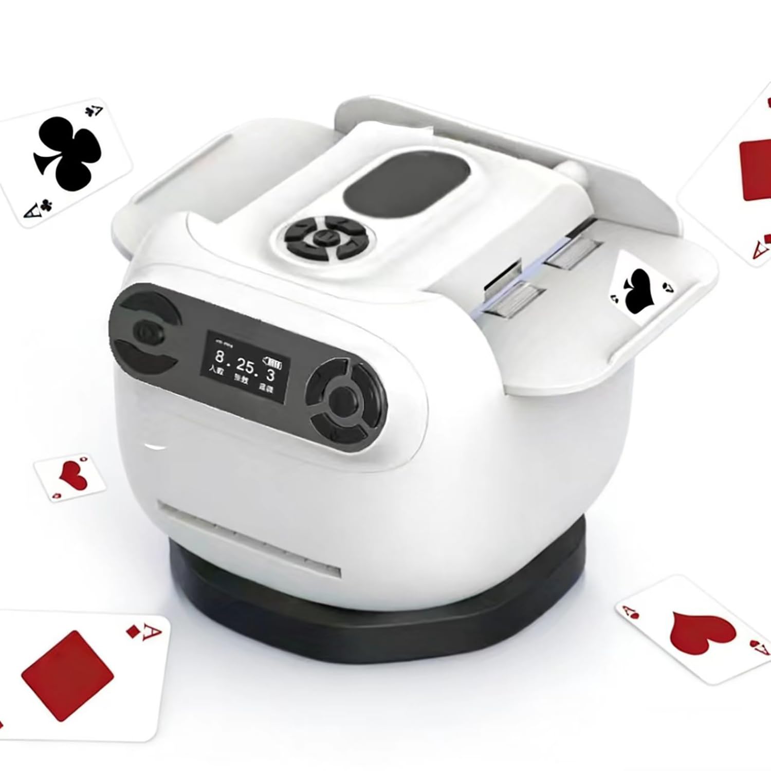Macchina Mescolatrice Automatica Di Carte, Distributore Di Carte Da Poker Con Rotazione a 360°, Mescolatrice Portatile Di Carte Da Poker Con Mescolamento Automatico E Display LCD, Per 1-8 Giocatori