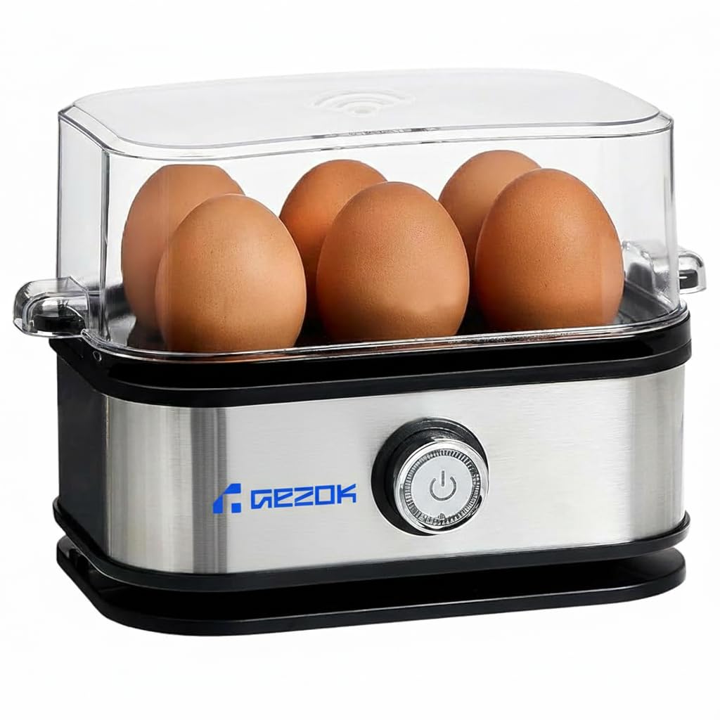 Electric QuickBoil Pro Egg Boiler | 6 Eggs Capacity Egg Steamer, Poacher & Boiled Egg Machine | Egg Boiler | Automatic Shut-Off, Easy Clean Stainless Steel