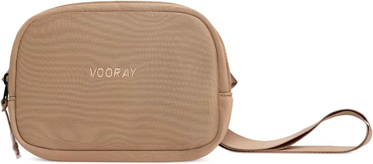 Vooray Quinn Belt Bag for Women - Compact and Lightweight, Use as Travel Purse, Small Crossbody, Waist Fanny Pack or Everyday Mini Sling Bag, Camel