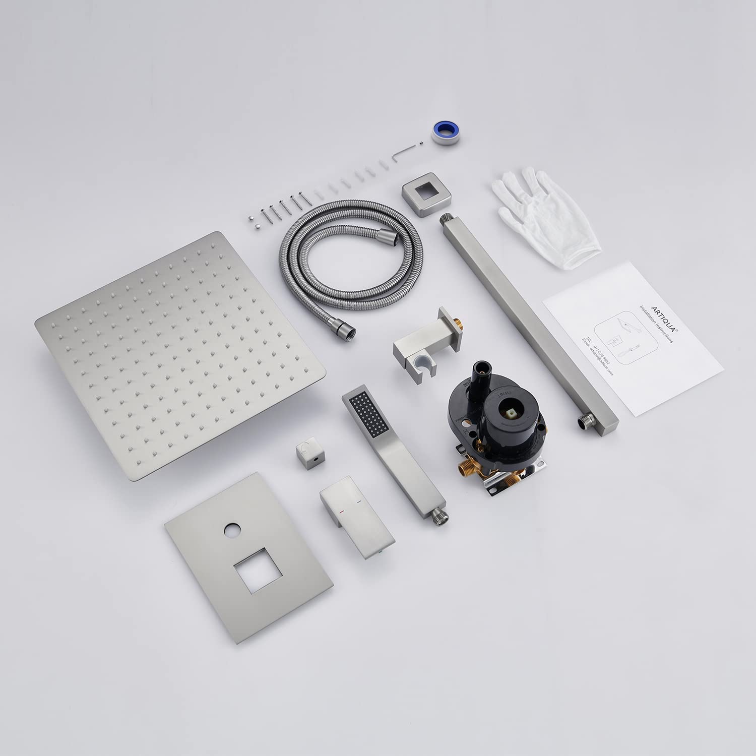 Amazon.co.jp: Artiqua レインシャワーシステム 12インチ