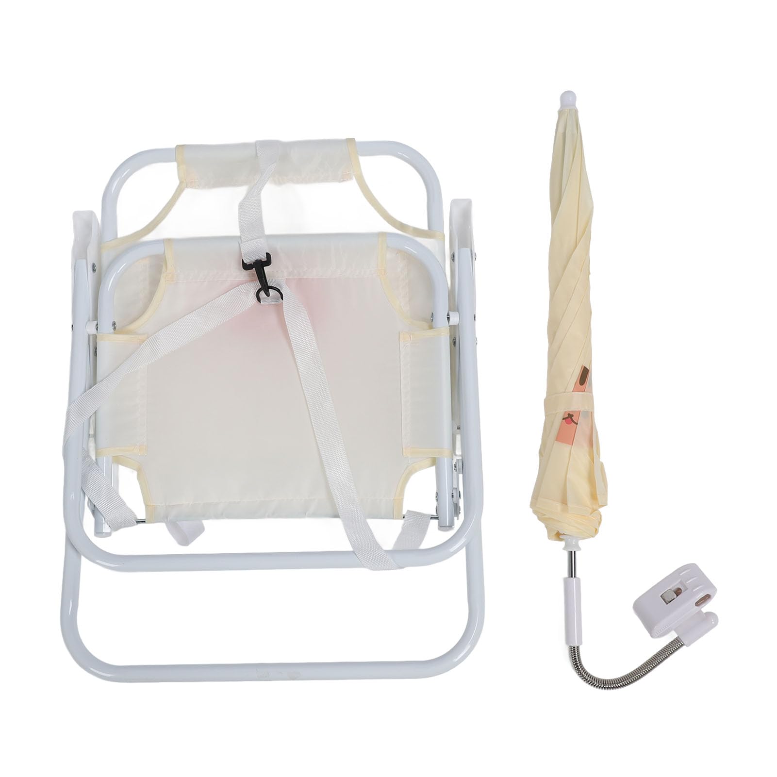 Silla de Playa para Niños, Sombrilla a Prueba de Sol con ángulo Ajustable, Diseño Plegable Portátil Liviano para Actividades Al Aire Libre, Viajes en la Piscina y la Playa (Conejito)