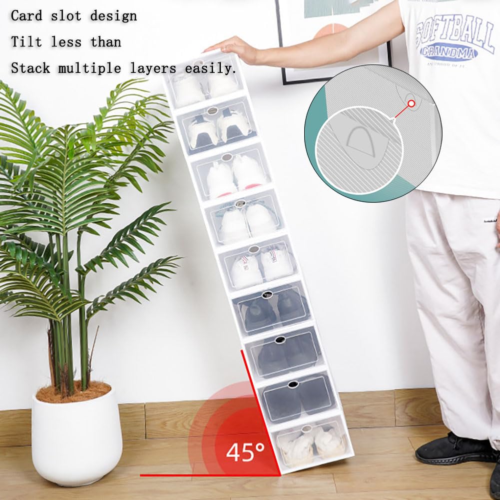 Boîtes De Rangement Chaussures Transparentes Empilables - 12 Pièces - Organisez Vos Chaussures Facilement