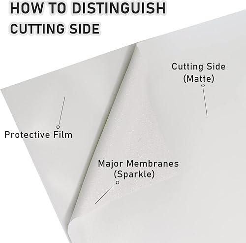 Miniatura 4 de Rollo de vinilo de transferencia de calor HTV con purpurina blanca arcoíris, vinilo para planchar con purpurina para Cricut y Silhouette Cameo,