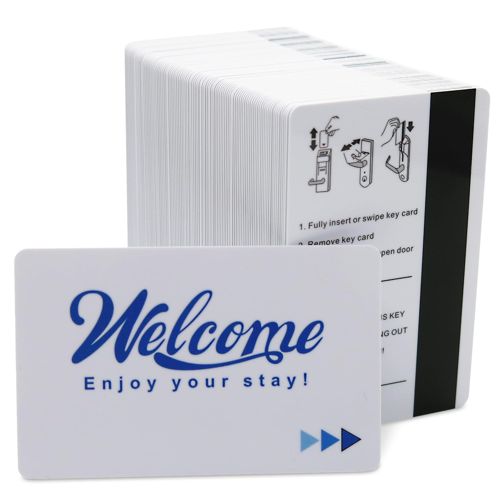 Gialer 500 Pack Hotel & Motel Key Cards (500pcs Blue Card)
