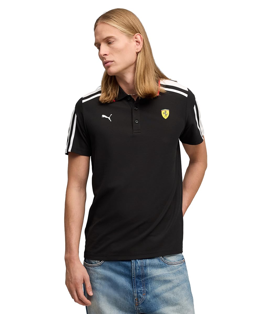 PUMA | Scuderia Ferrari Men's Contrast Panel MT7 Polo | Black | M-picture-11