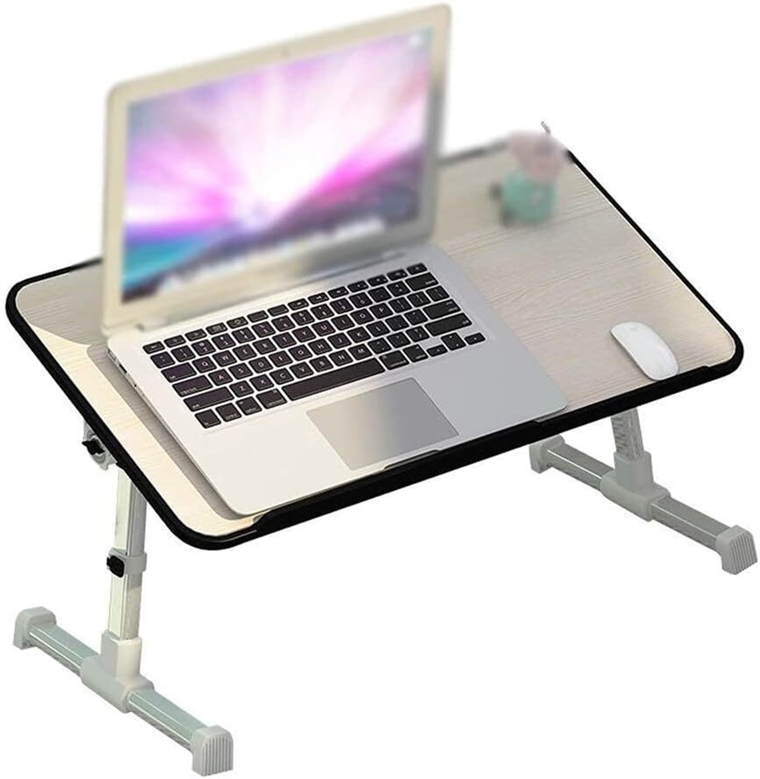 Tablette de lit pour Ordinateur Portable, Support de Souris réglable en Hauteur, Bureau Pliable pour Ordinateur Portable, Bureau d'appoint Pratique et Efficace