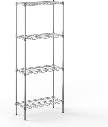 Miniatura 3 de Kit de estantería de alambre cromado de 4 niveles de 14 pulgadas de profundidad x 30 pulgadas de ancho x 74 pulgadas de alto  Unidad de estante de