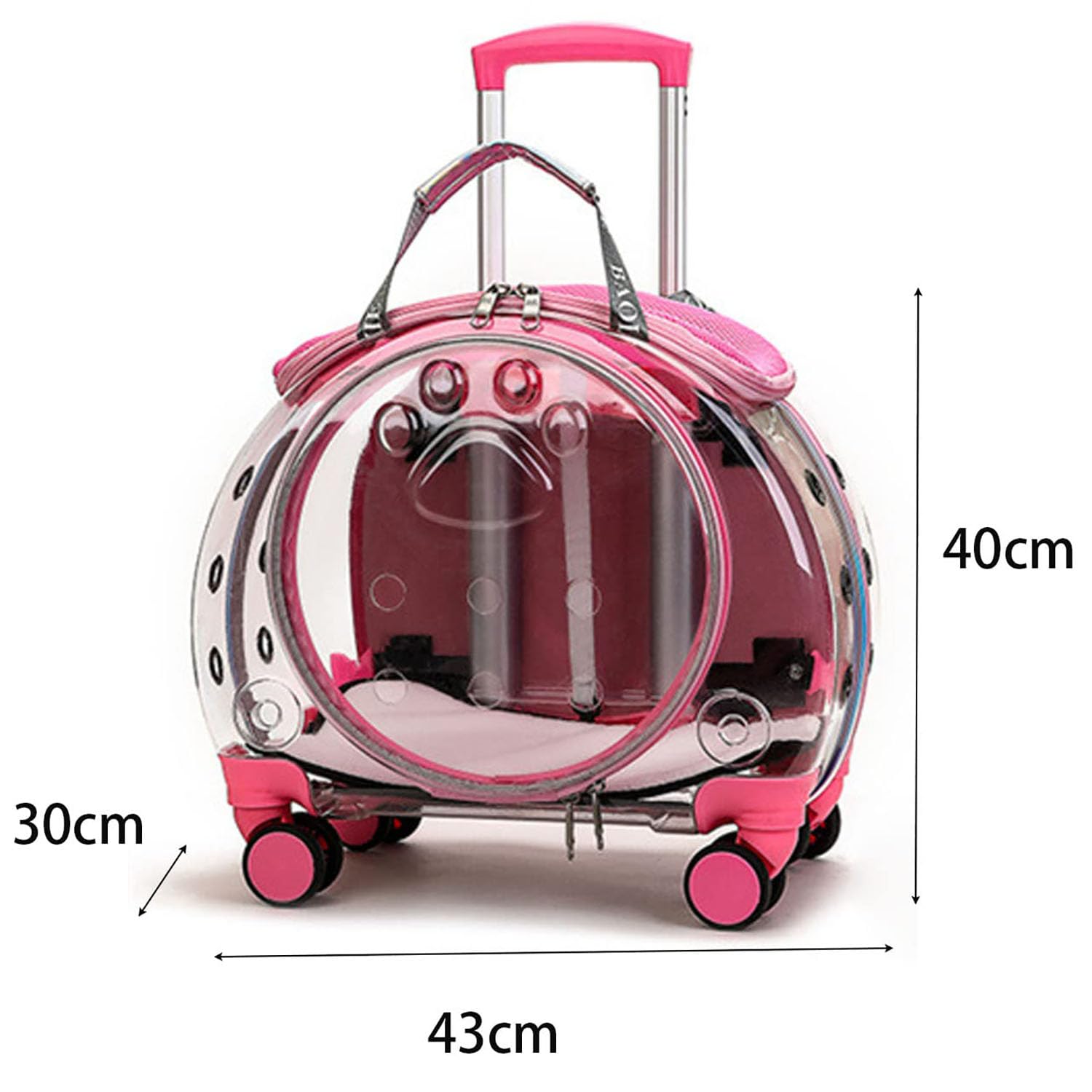 Transportín para gatos con ruedas, aprobado por aerolíneas, alfombrilla extraíble para gatos y cachorros de hasta 8 kg