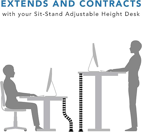 Miniatura 6 de Mount-It! Columna organizadora de cables, organizador de cables de escritorio, mantiene los cables de alimentación y AV seguros y organizados,