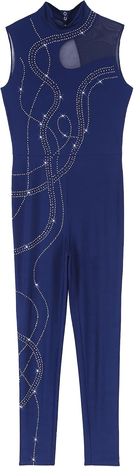 Alvivi Gymnastics Sparkle Bodysuit Women Skating Leotard Unitard