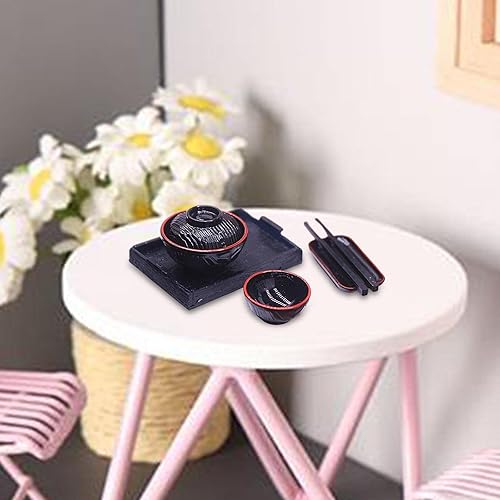 Miniatura 2 de Vajilla de cocina en miniatura 112, juego de vajilla para casa de muñecas 112, mini platos de sushi, cuencos para salsa, palillos, juego de vajilla