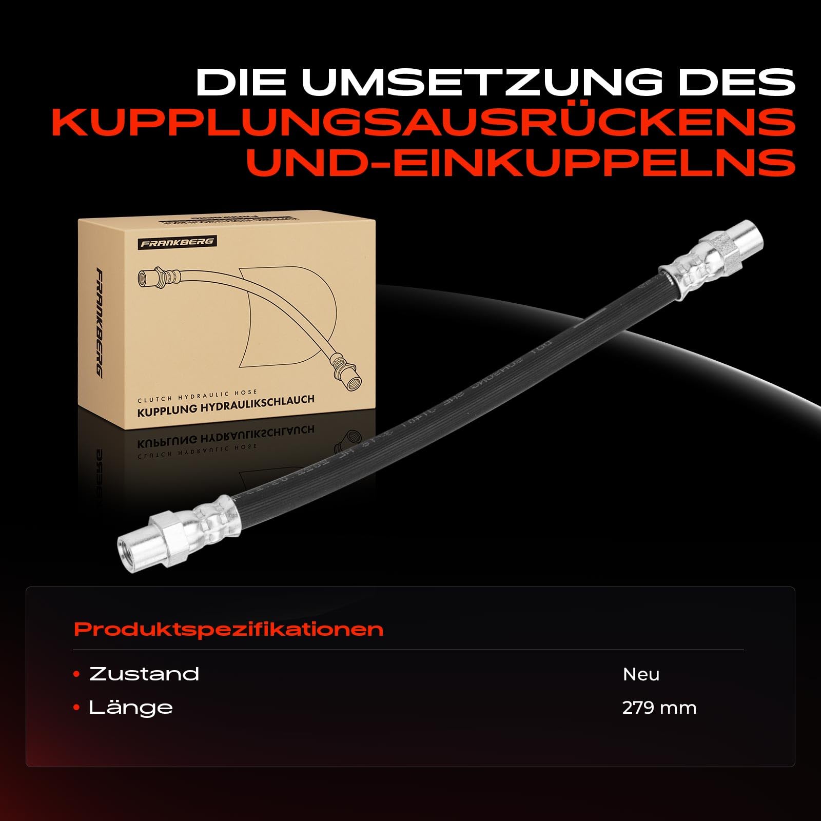 Frankberg Tuyau d'embrayage 21521159350 | Compatible avec: Série 3 Compact E36, Série 3 Touring E36, Série 3 E36, Série 3 Cabriolet E36, Coupé Série 3 E36