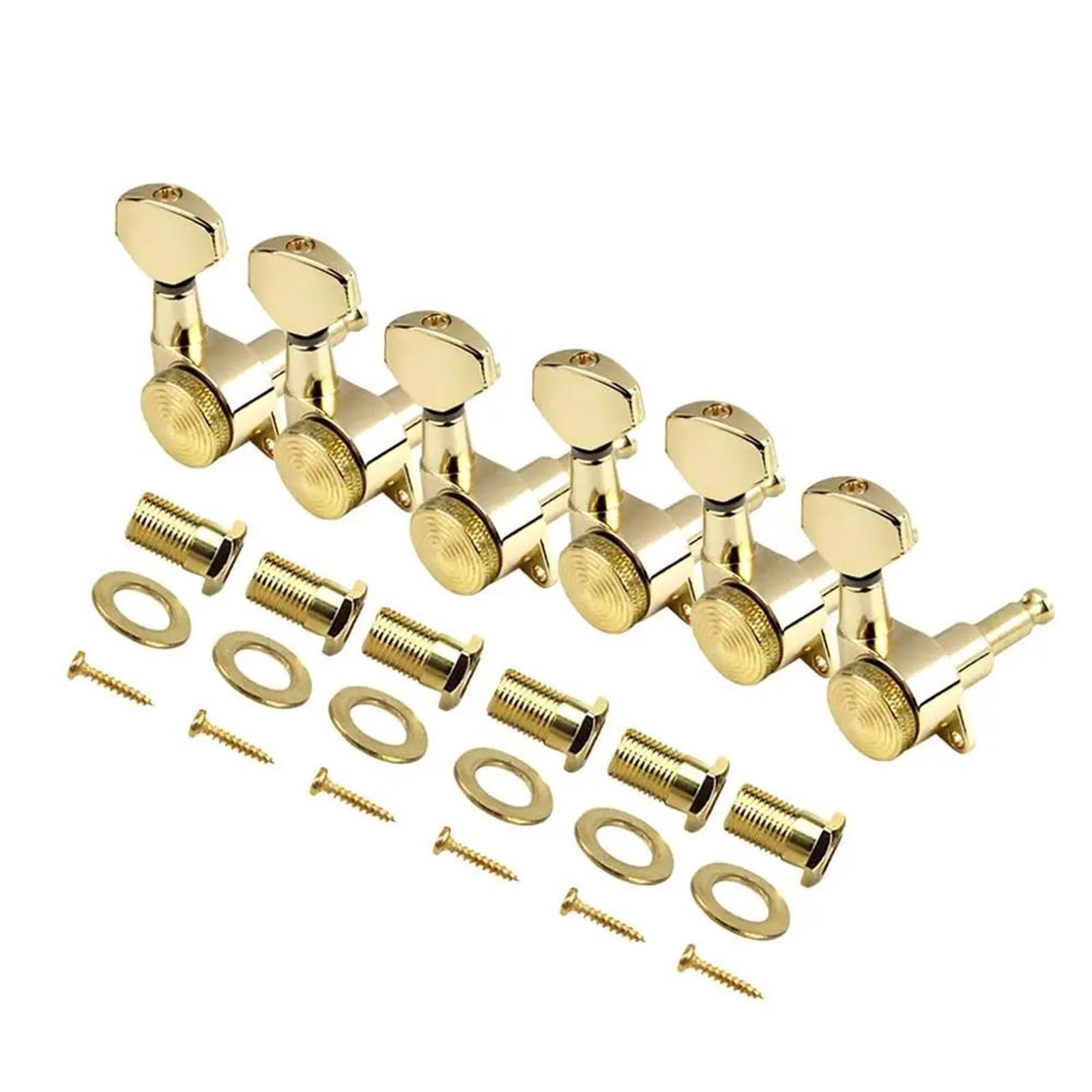 Estándar Guitarra Clavijas De Afinación Afinadores De Clavijas Máquina Bloqueo 6R Teclas Afinación Guitarra Eléctrica Relación Engranaje 1:19 Dorado