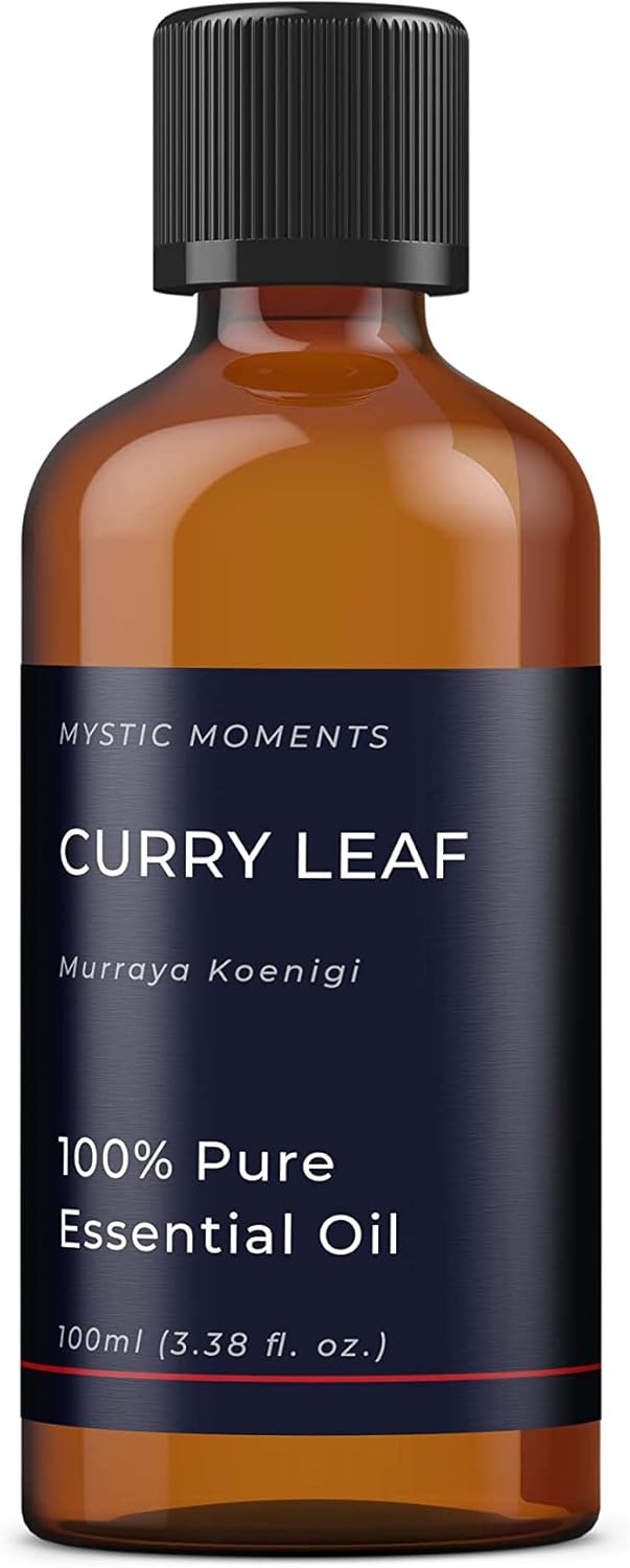 Mystic Moments | Curry Leaf Essential Oil 100ml| Murraya Koenigii | Fresh, Green & Spicy Aroma for Diffusers, Perfumery & Craft Blends