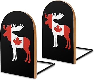 Kanadyjska flaga Łoś drewniane końcówki książek na regały nowoczesne książki uchwyt na książki przegroda dekoracyjna 1 para