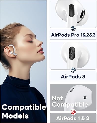 Miniatura 3 de Gcioii Ganchos para las orejas de aleación de titanio con memoria para AirPods Pro 3, AirPods Pro 2, AirPods Pro y AirPods 3, accesorios deportivos