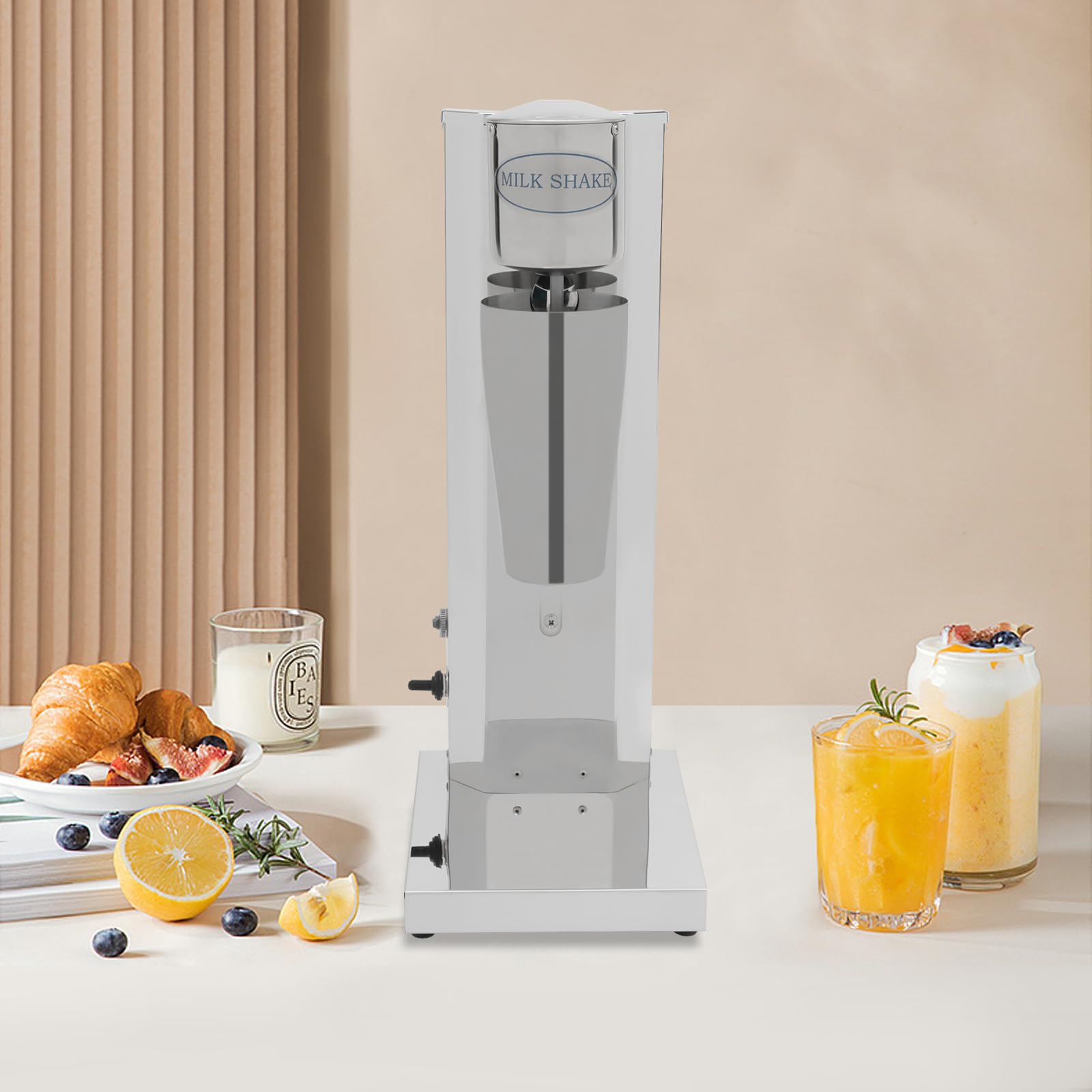 Frullatore per frappè, 180 W, elettrico, in acciaio inox, frullatore a base d'uovo, frullatore, per tè al latte, frappè, caffè, frullati, 18000RPM, 650 ml, testa singola