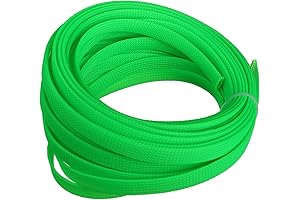 OTHMRO PET Cable Sleeve, Fluorescent Green, 32.8ft