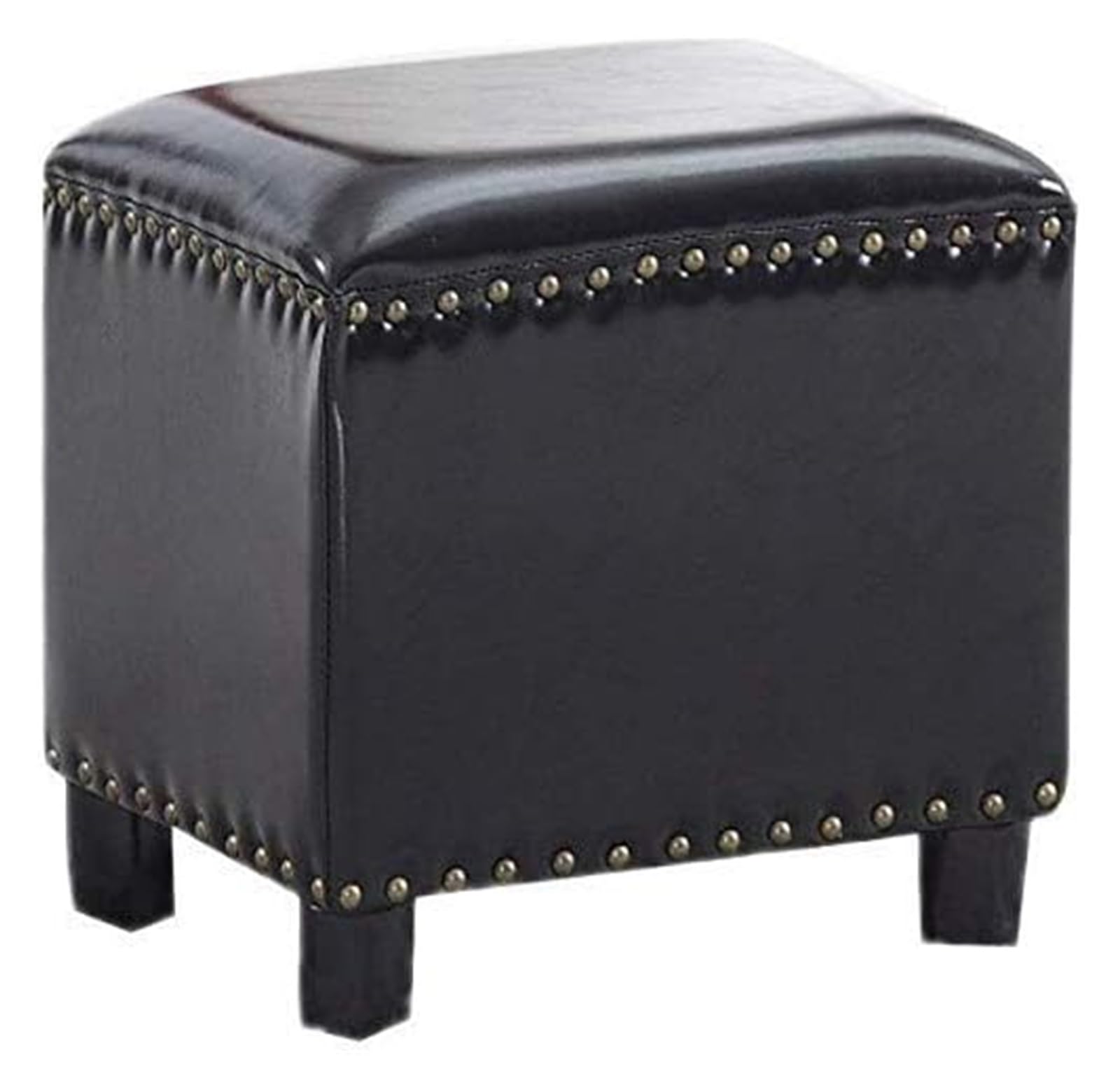 Tabouret à Langer Vintage Noir Idéal pour Entrée et Canapé de Salon Confortable