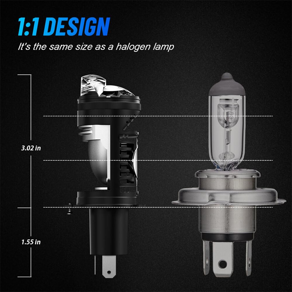 YONGYAO A500-T4 H4 Mini Projektor Linse 70W 20.000LM Plug and Play für Linkslenker Perfekte Hell Dunkel Grenze
