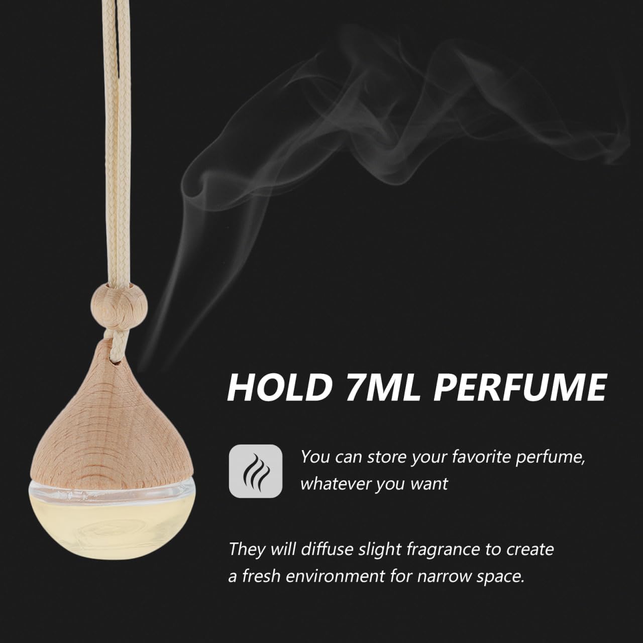 Ipetboom 6Pcs Car Perfume Bottles 7Ml Refillable Glass Essential Oil Diffuser Pendants Lightweight Hanging Aromatherapy for Car Interior Decoration