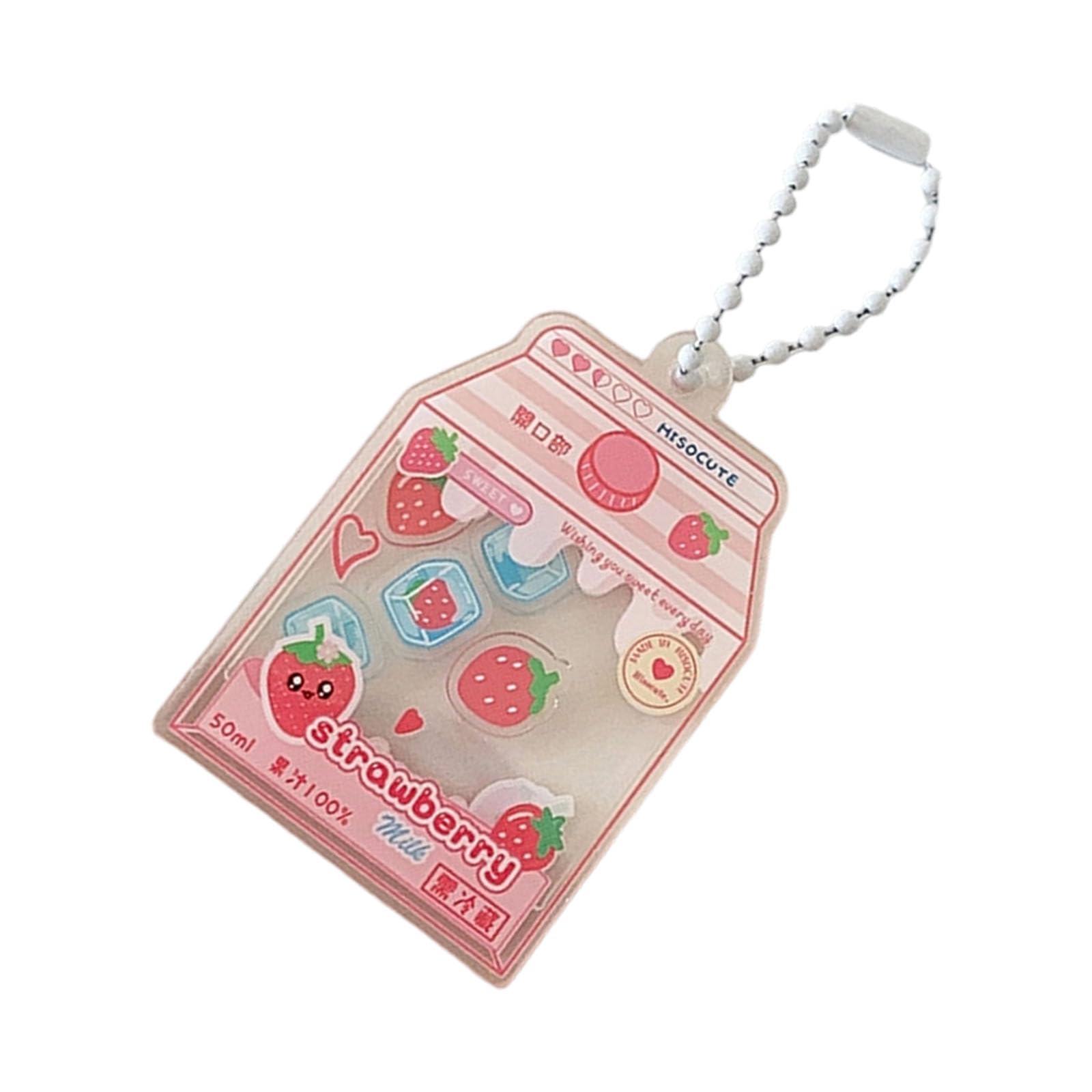 Vdaxvme Car Keyring for Women and Girls, Beautiful Bag Pendant, Drinks Bottles, Accessories for Backpacks, Purses, Decorations, Car, a