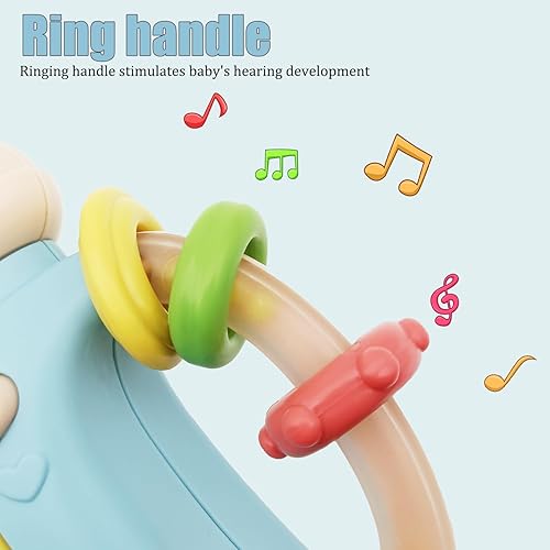 Miniatura 4 de WSJKPA Juguete musical para bebés de 18 meses + lindo biberón iluminado con música para bebés, juguetes educativos para bebés de 2 a 3 años (azul)