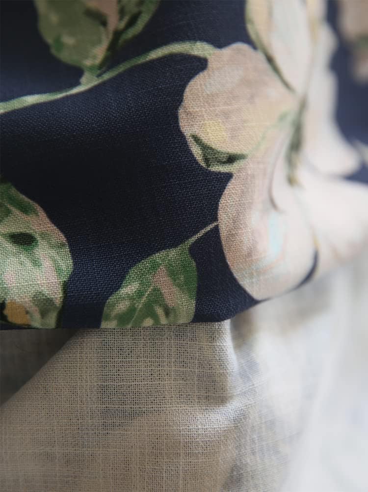 Farmhouse Semi Blackout Curtains for Bedroom Thermal Curtains Room Darkening Floral Patterned Curtains Living Room Vintage Country Curtain 54 inch Long 1 Panel Blue