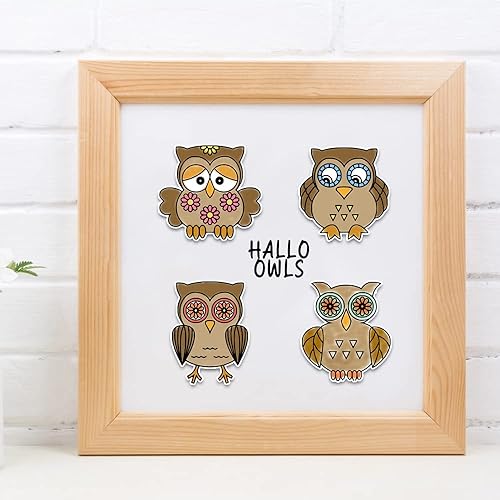 Miniatura 4 de Sellos y troqueles transparentes de búhos de Acción de Gracias para hacer tarjetas, árboles de otoño, hojas de goma, marcos de pájaros, búhos,