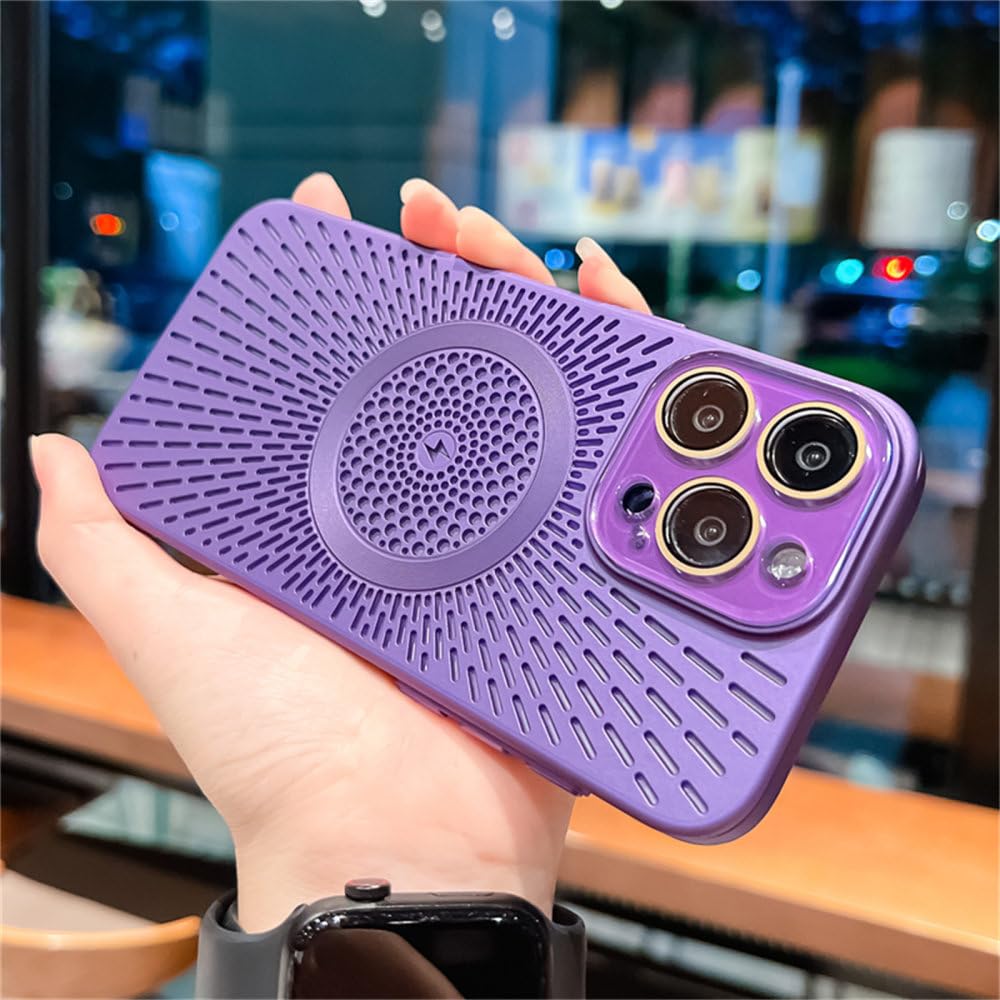 Étui de charge sans fil pour iPhone 12 Pro Max violet foncé en PC rigide