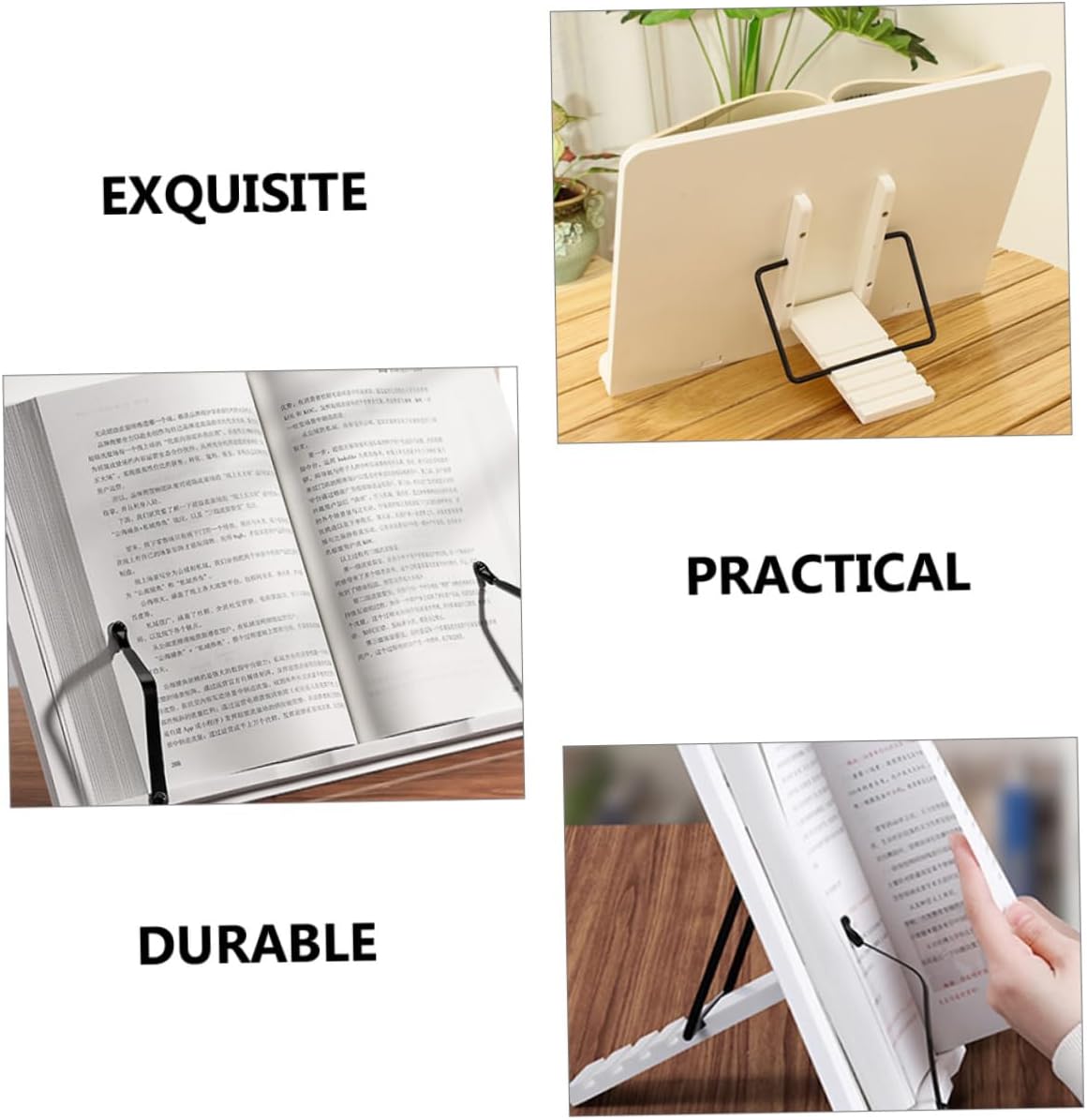 CANIGHT Adjustable Wooden Book Stand Book Holder Reading Stand for Display Desk Wood Holder