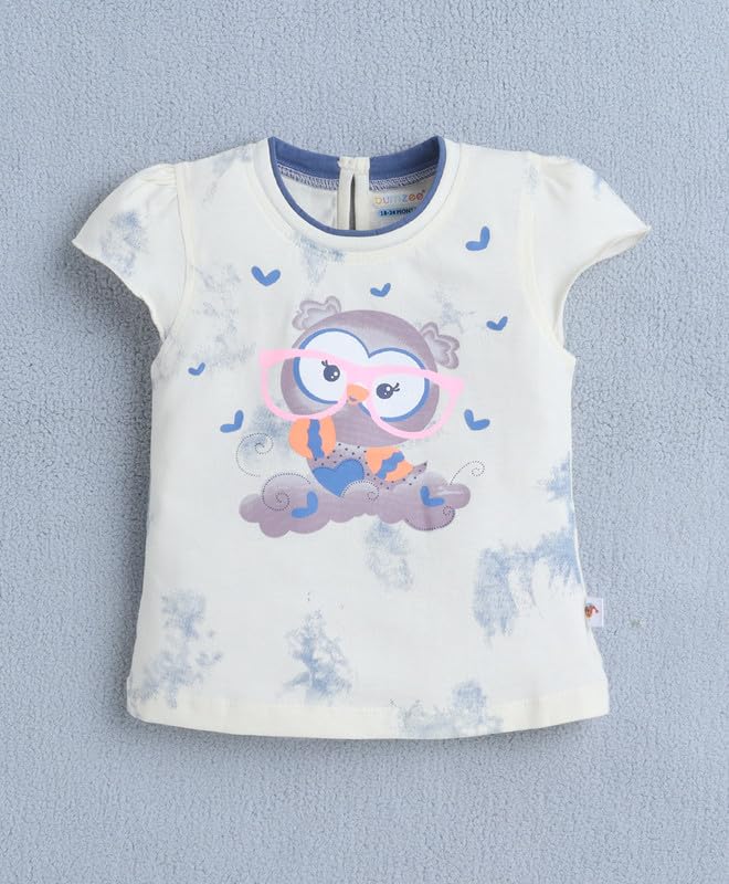 BUMZEE Conjunto de camiseta y capri para niña de corte regular con mangas de cuello redondo de algodón