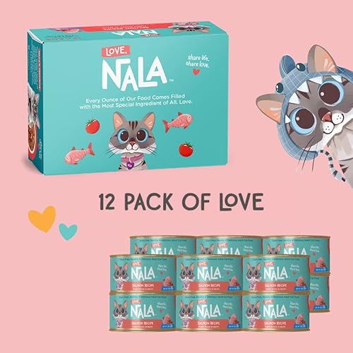 Miniatura 7 de LOVE, NALA - Alimento húmedo natural para gatos adultos - Salmón en capas en caldo - Sin granos, sin OMG, proteína magra con Omega 3, minerales y