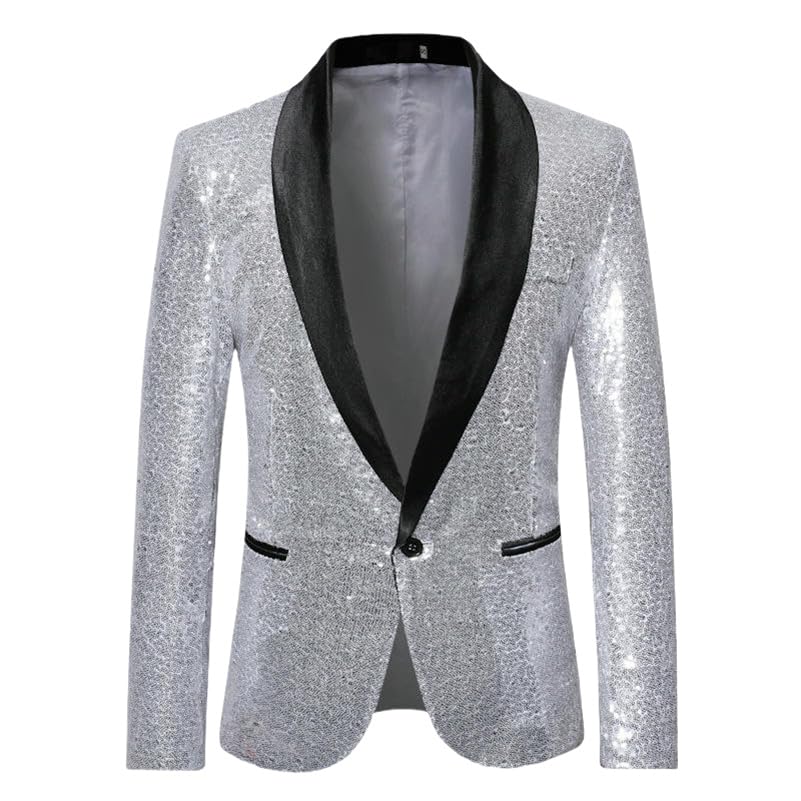 Blazer à paillettes pour homme costume de soirée chic USTZFTBCL