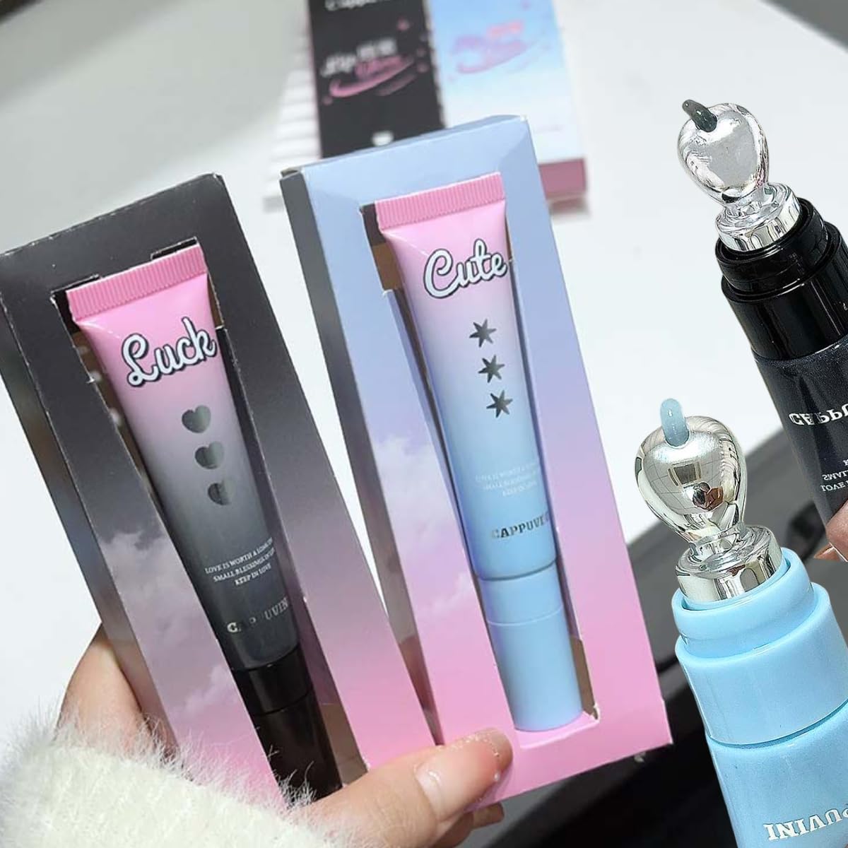 Cappuvini Warm Lip Balm | Temperature-Reactive Color Changing Lip Gloss | Glossy Finish Lightweight Formula | Adorable Shades Grape Glass Peach Leng Cha | Velvet Smooth Lips Care & Protection | Cute Balm Tint Multi-Use For Blush | Non-Sticky Jelly Texture For Women & Girl (02# Peach Leng Cha, 13g)-picture-12