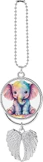 Hanging Car Charm for Rear, View Car Decor, Watercolor Elephant | Cute Hanging for Car Accessories Aesthetic Decor Rear View Mirror Hanging Ornament for Car Interior Decor Accessories Gift