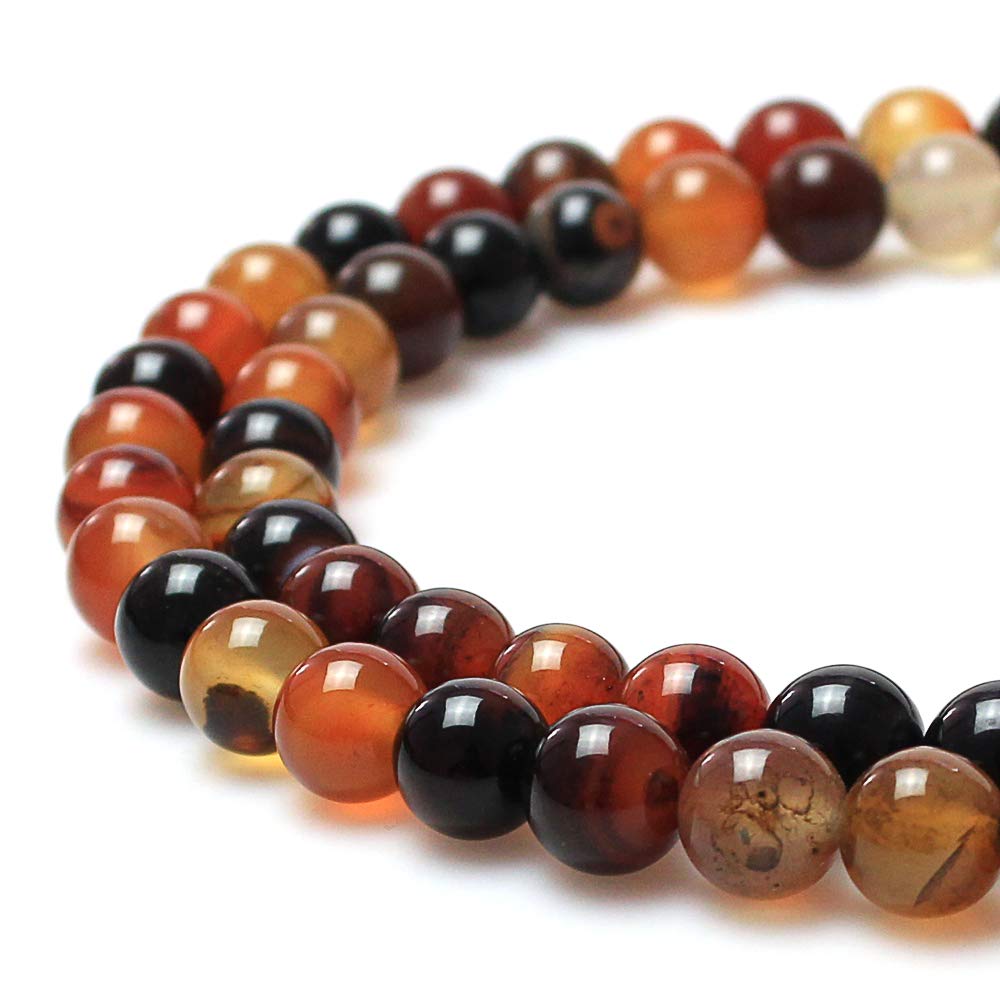 jartc Natural Red Coffee Agate Beads for DIY Jewellery Making Bracelet Necklace 15" (4mm)