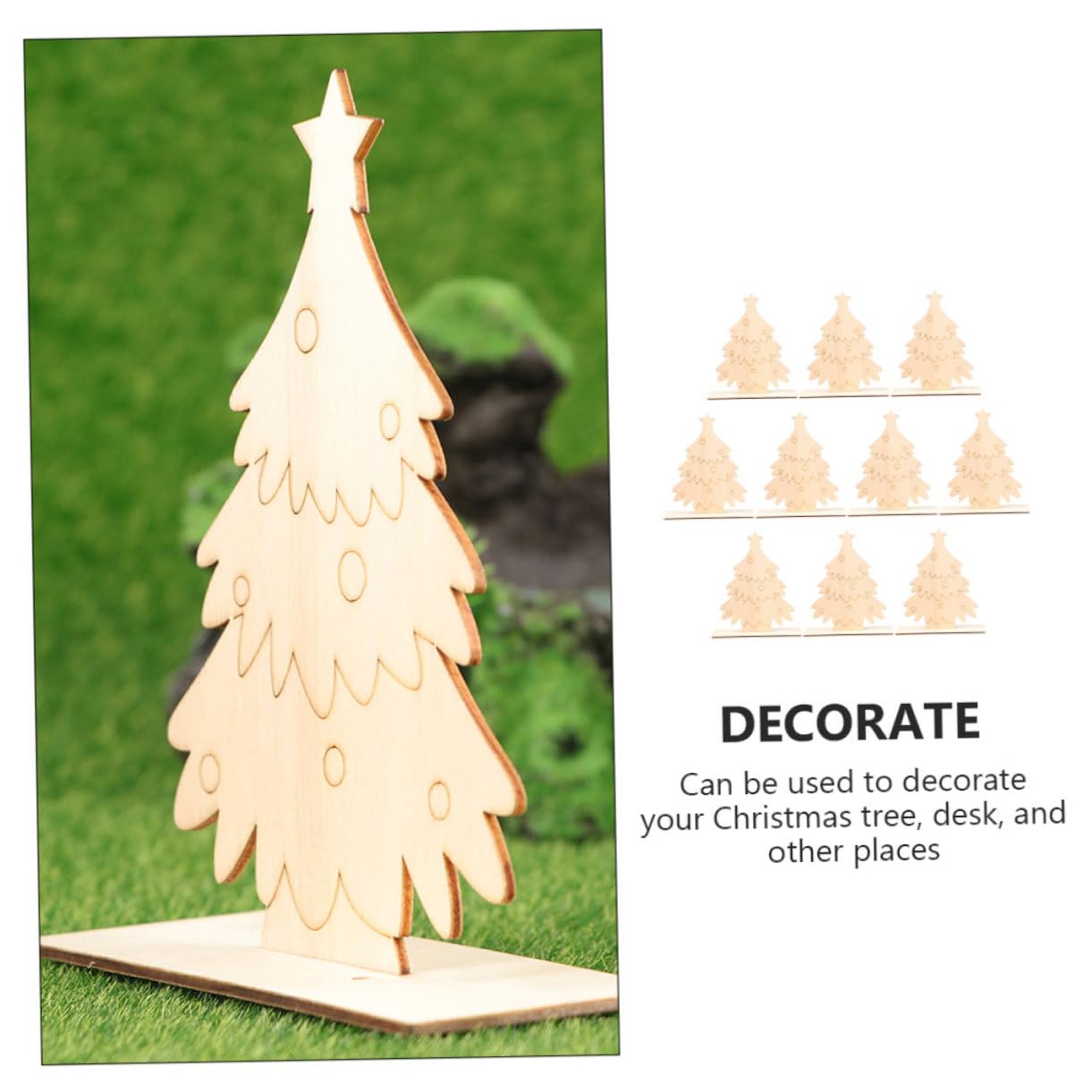 Operitacx 30 Pièces Sapin De Noël Mini-jouet Ornements De Bureau De Noël Fournitures De Fête De Faveurs Jouets D'artisanat De Arbre De De Table Décor De Sapin En Bois
