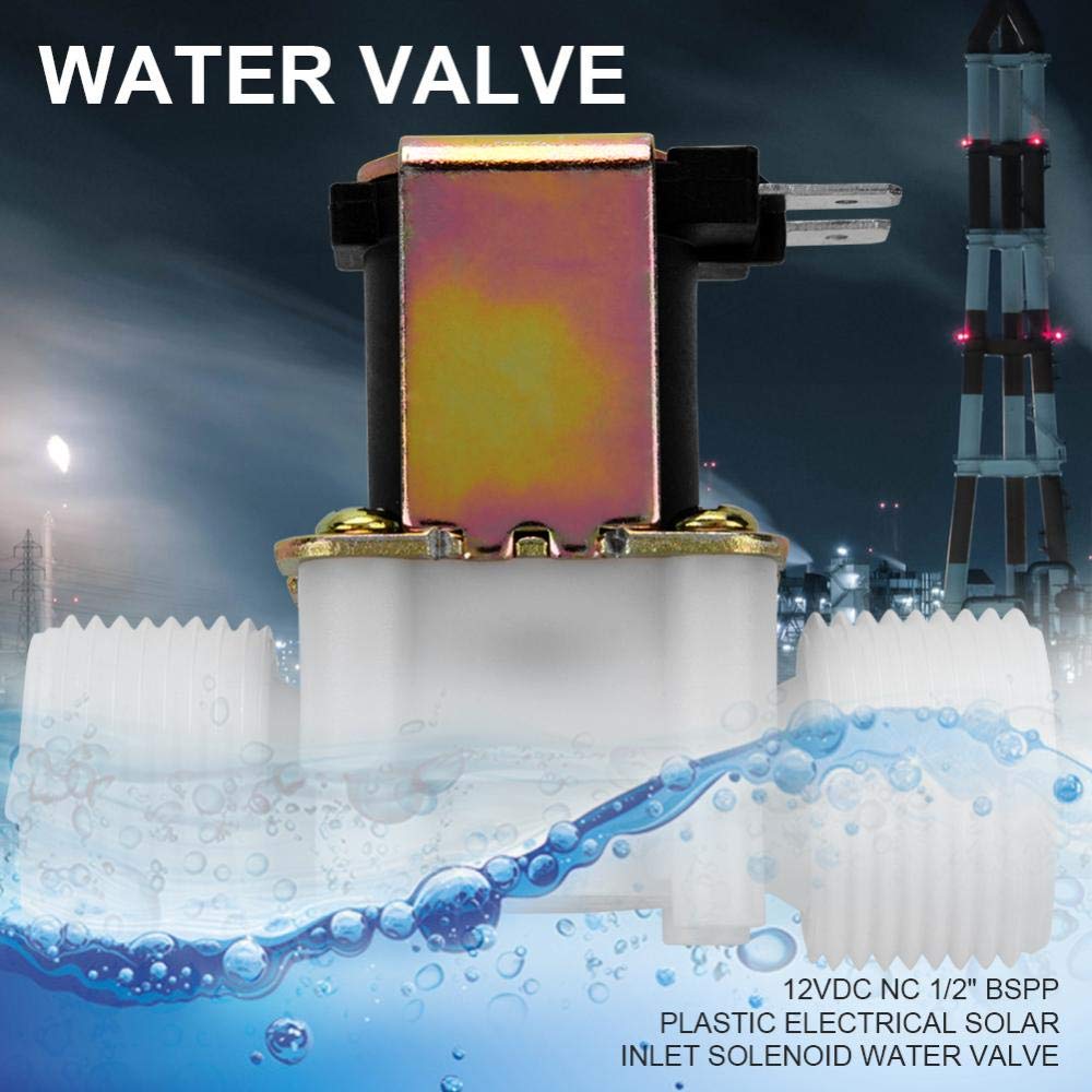Vanne d'entrée d'eau N/C, DC 12 V DN20 G3/4 électrovanne magnétique électrique vanne électromagnétique en plastique normalement fermée interrupteur d'entrée d'eau