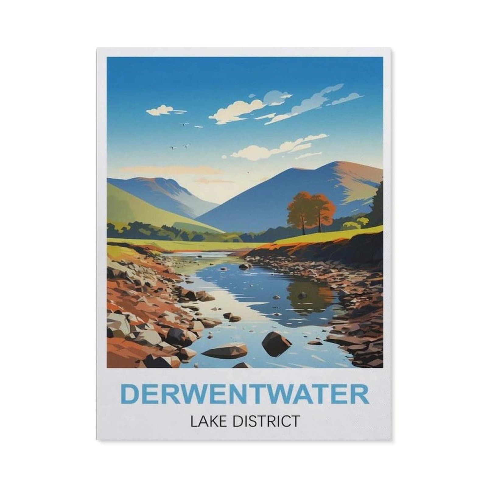 Vintage Metal Tin Sign，Derwentwater Lake District(30x40cm）