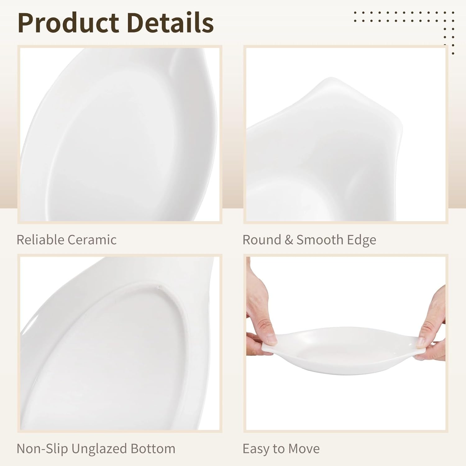 4-Pack Oval Au Gratin Bakeware, 8 X 4 in Banana Split Dishes, Oven Safe, Mini Casseroles with Handles, Stylishly Stackable