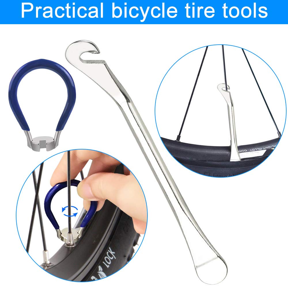 CVASNF Speichenschlüssel Set 9-teilig - Universal Fahrrad Werkzeug Mit Nippelspanner