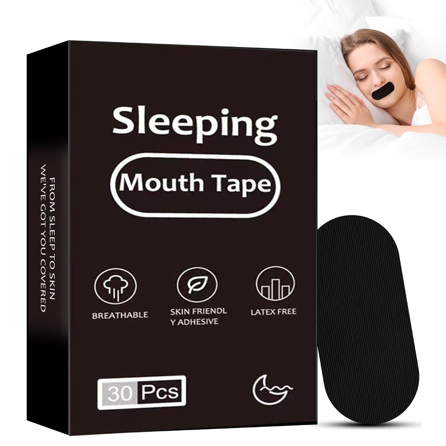 30 Pack Sleep Strips,Yakiter Sleep Tape, Mouth Tape for Sleeping Specially Designed for Lip Contact,Mouth Sleep Tape for Improved Nasal Breathing and Reduced Snoring- Stop Snoring Aids for Women & Men
